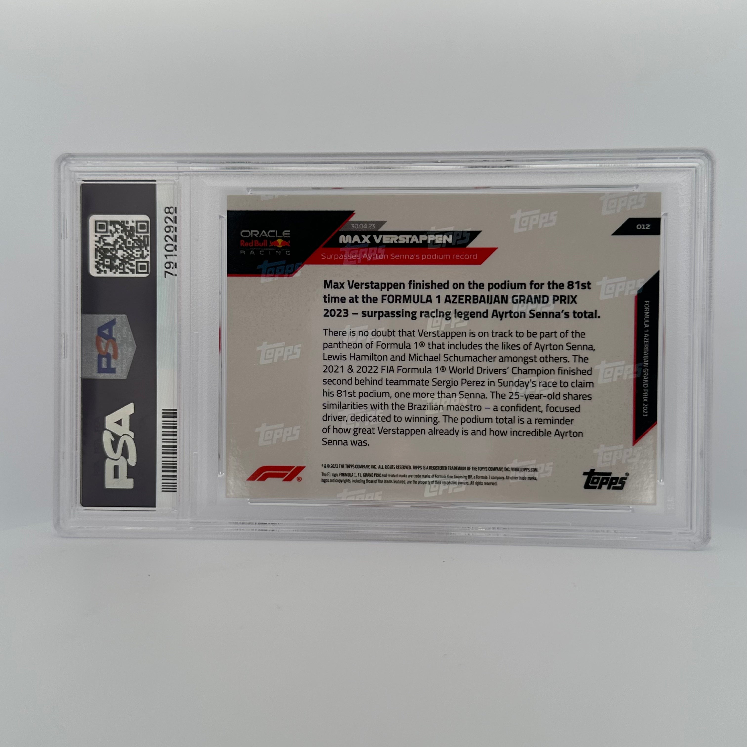 PSA 9 Graded 2007 Topps Chrome Max Verstappen #12 Blue Parallel Rookie Card - Perfect for F1 Collectors, Racing Memorabilia Displays & Investment Portfolios