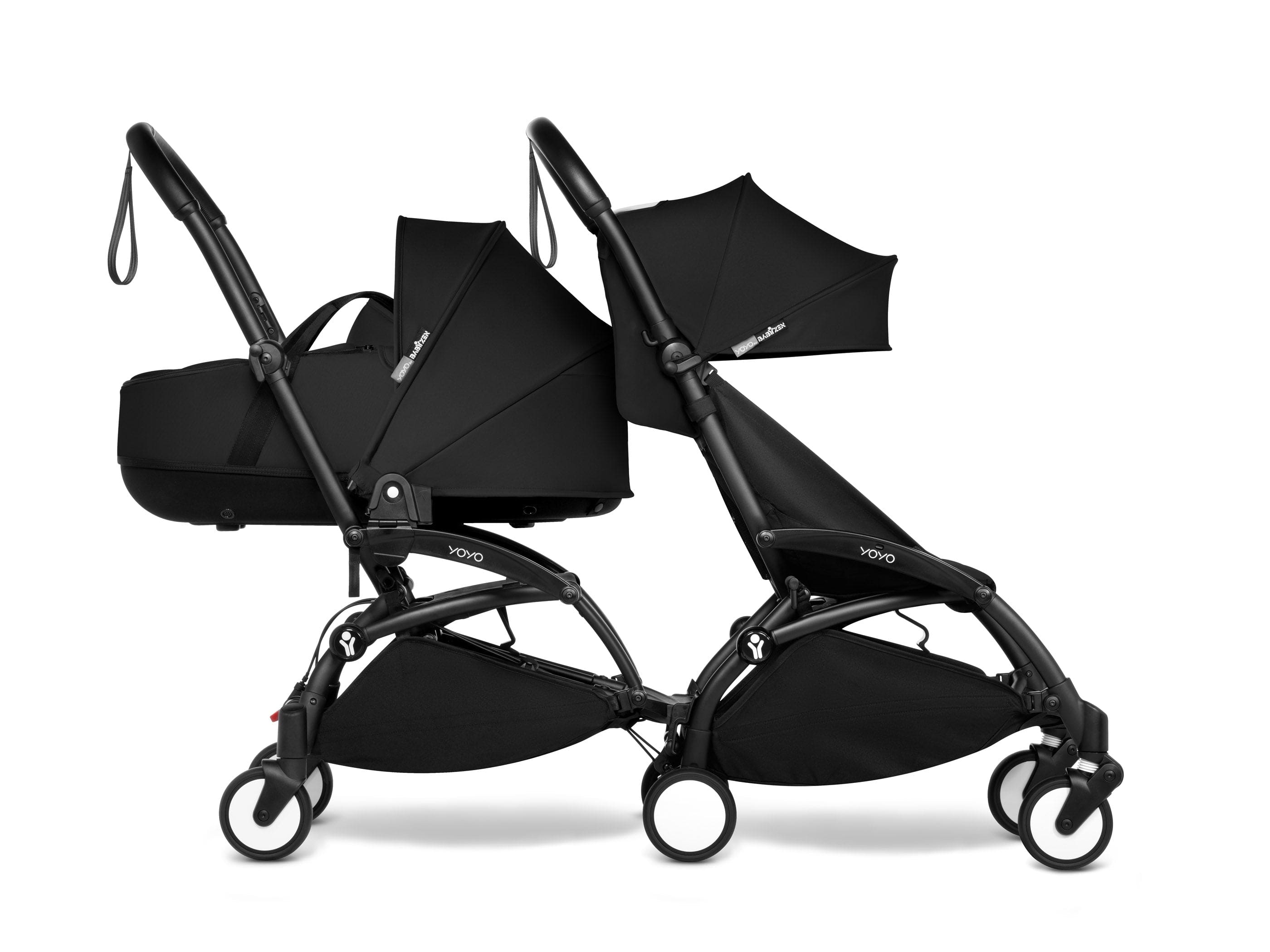 Stokke YOYO 3 Double Stroller for Twins - 6+ Months Front Seat with Bassinet Back - Lightweight Compact Travel Stroller for City Walks & Airplane Travel