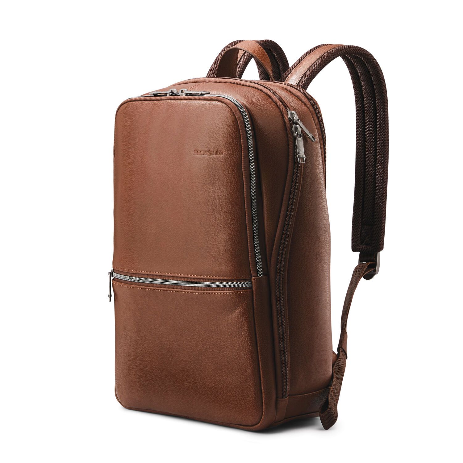 Samsonite Classic Leather Backpack for Men & Women - Durable Laptop Backpack with USB Charging Port - Perfect for Travel, Work & School