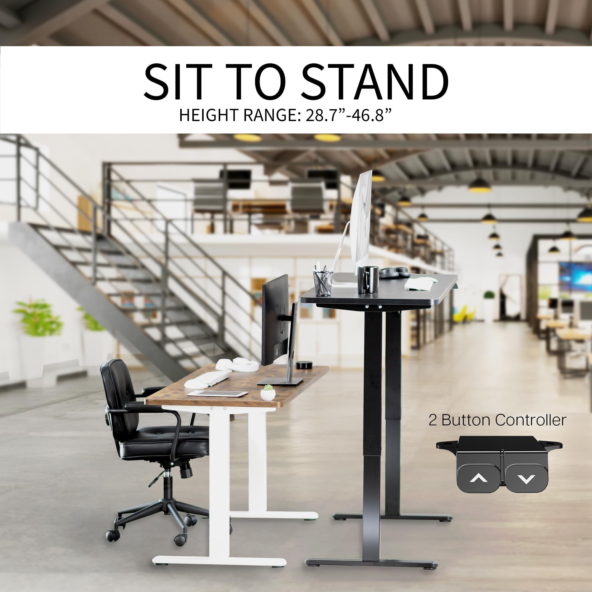 VIVO 60-inch Electric Height Adjustable Standing Desk - 60