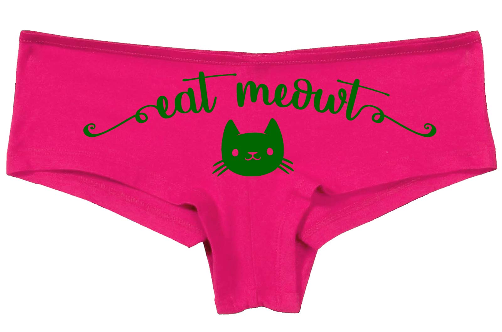 Sexy Kitten Print Panties - Playful 'Eat Meowt' Design for Women - Perfect for Roleplay, Lingerie Fun & Intimate Moments