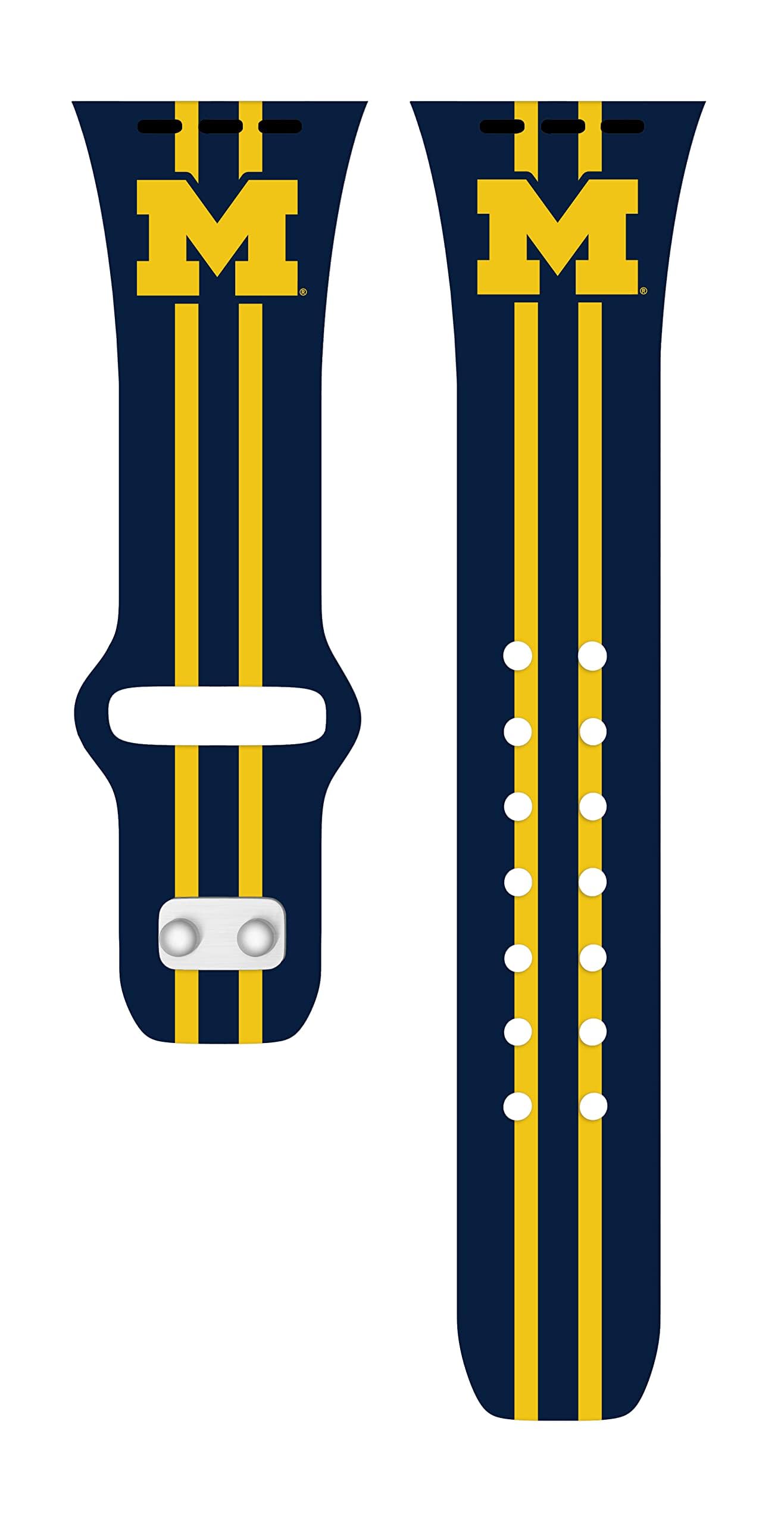 Affinity Bands Michigan Wolverines HD Apple Watch Band - Compatible with All Apple Watch Series (38mm/40mm/41mm/42mm/44mm/45mm) - Durable Sport Strap for Gym, Running & Daily Wear - Officially Licensed Michigan Wolverines Merchandise