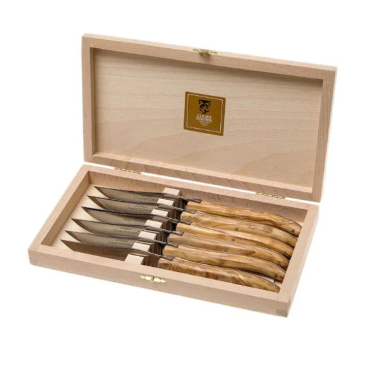 Premium Claude Dozorme 6-Piece Steak Knife Set - High-Quality Stainless Steel Blades for Perfect Steak Cutting | Ideal for Dinner Parties, BBQs & Fine Dining Experiences