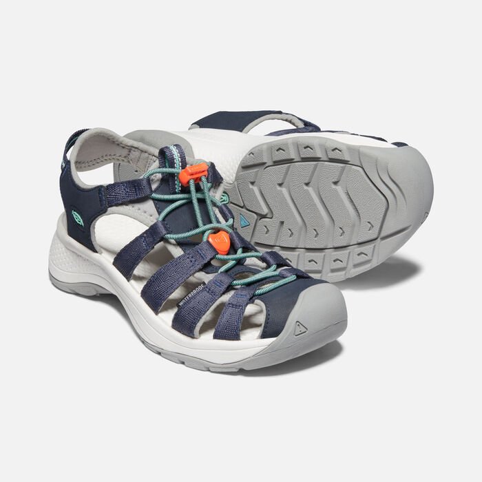Women's Astoria West Sandal - Navy/Beveled Glass Comfortable Slip-On Sandals for Beach, Vacation & Casual Outfits