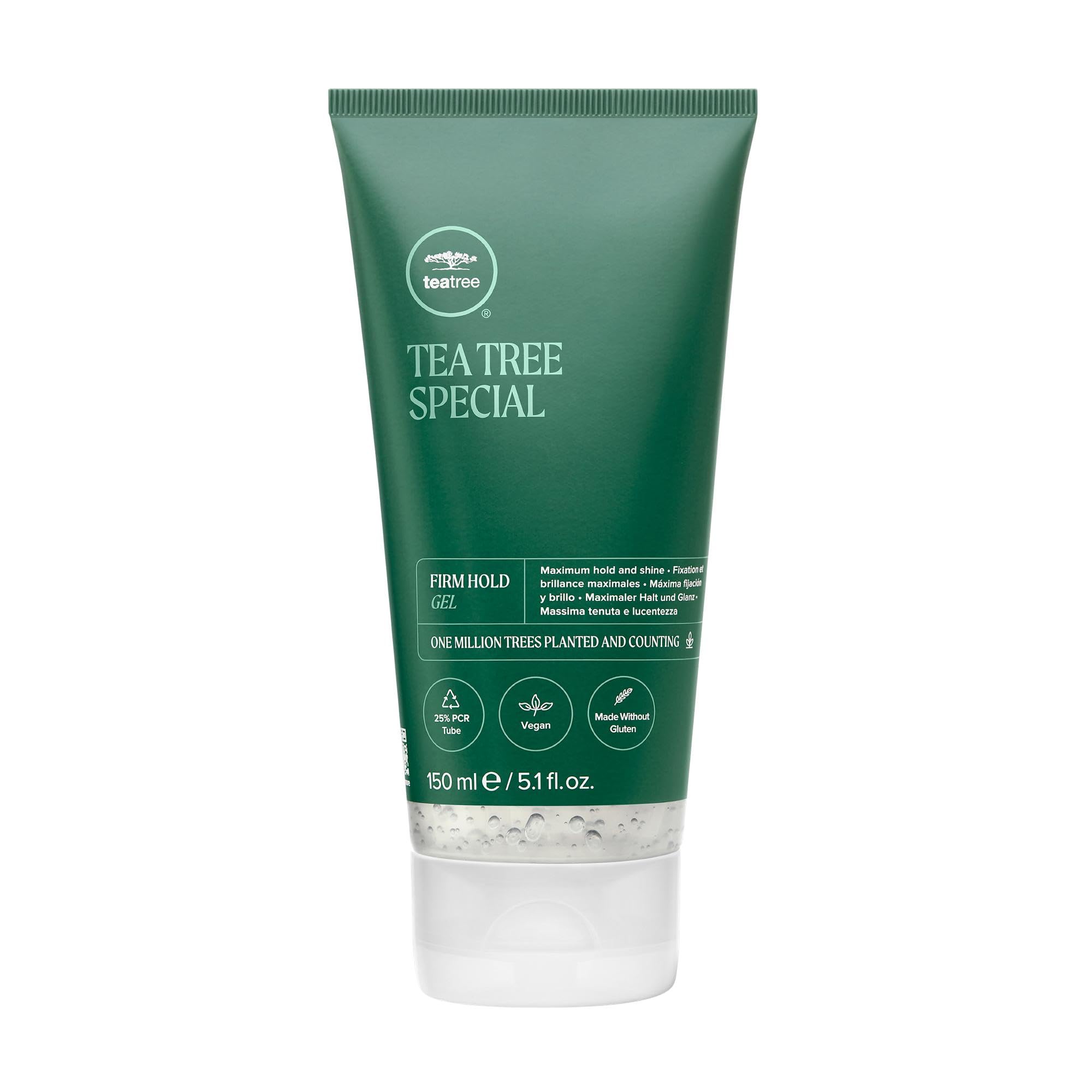 Tea Tree Firm Hold Hair Gel - Maximum Hold & High-Shine Finish for All Hair Types - Perfect for Styling, Curly Hair & Daily Use