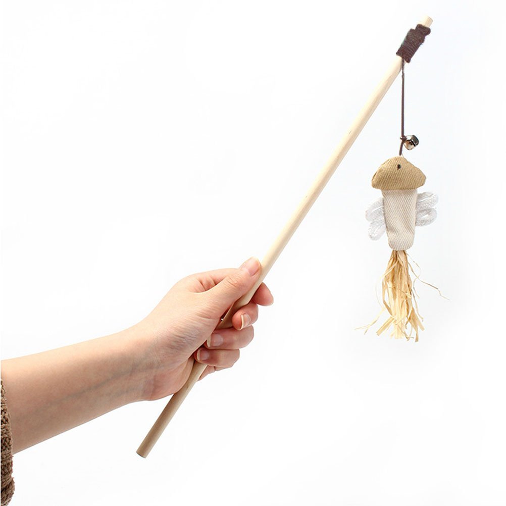 Interactive Cat Teaser Wand Toy with Bell & Fish - Fun Playtime for Indoor Cats - Perfect for Exercise, Bonding & Mental Stimulation