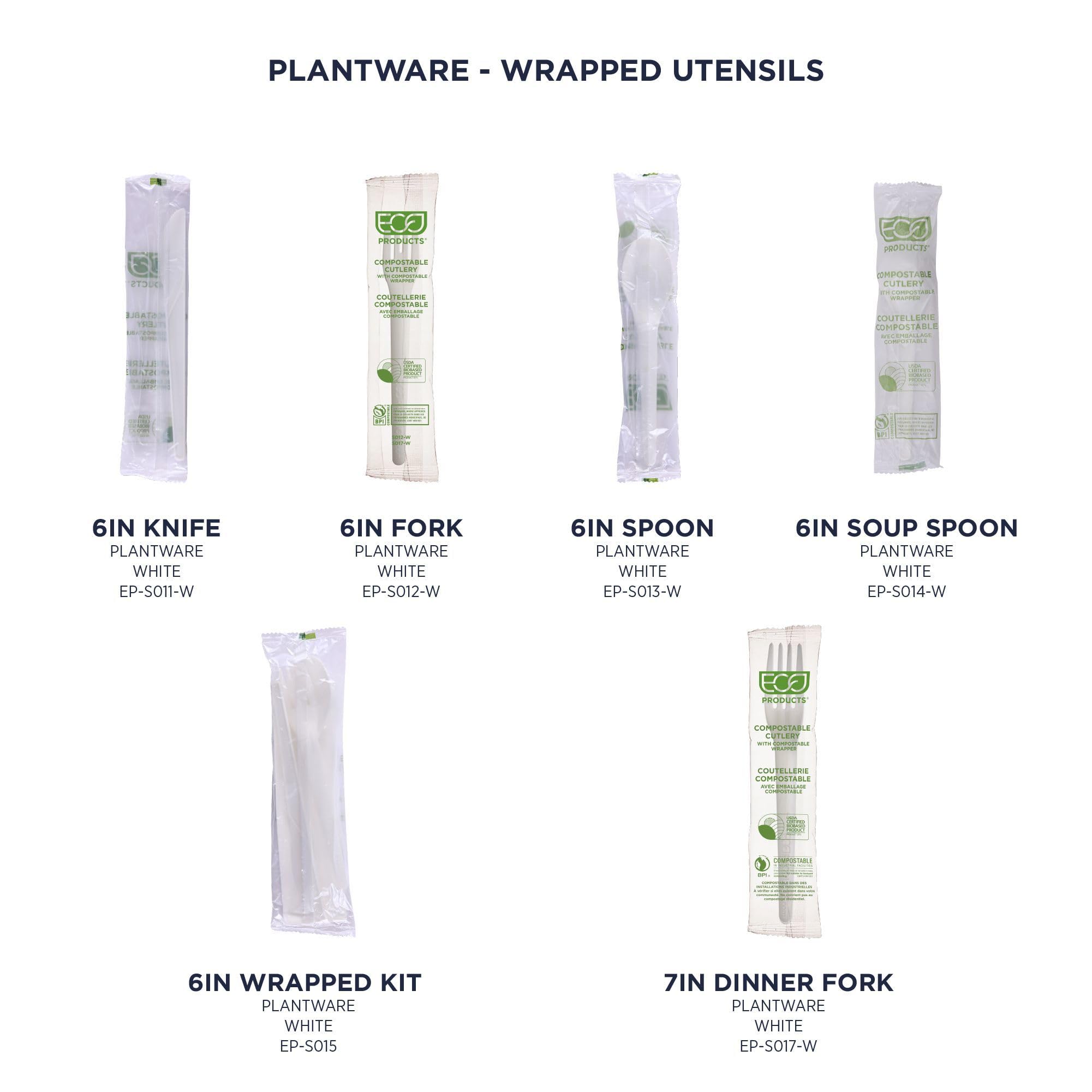 ECO-Friendly Compostable PLA Plastic Utensils - 6