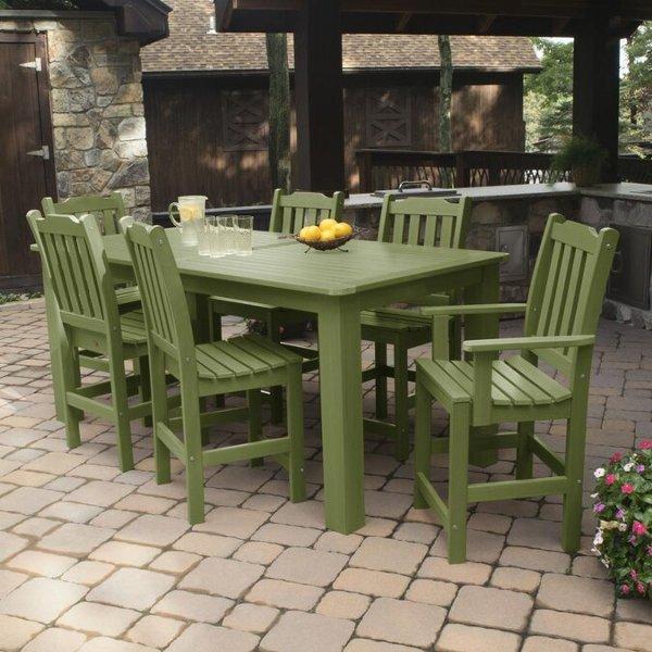Lehigh 7-Piece Rectangular Counter Height Outdoor Dining Set - Patio, Garden, Backyard Furniture for Dining & Entertaining