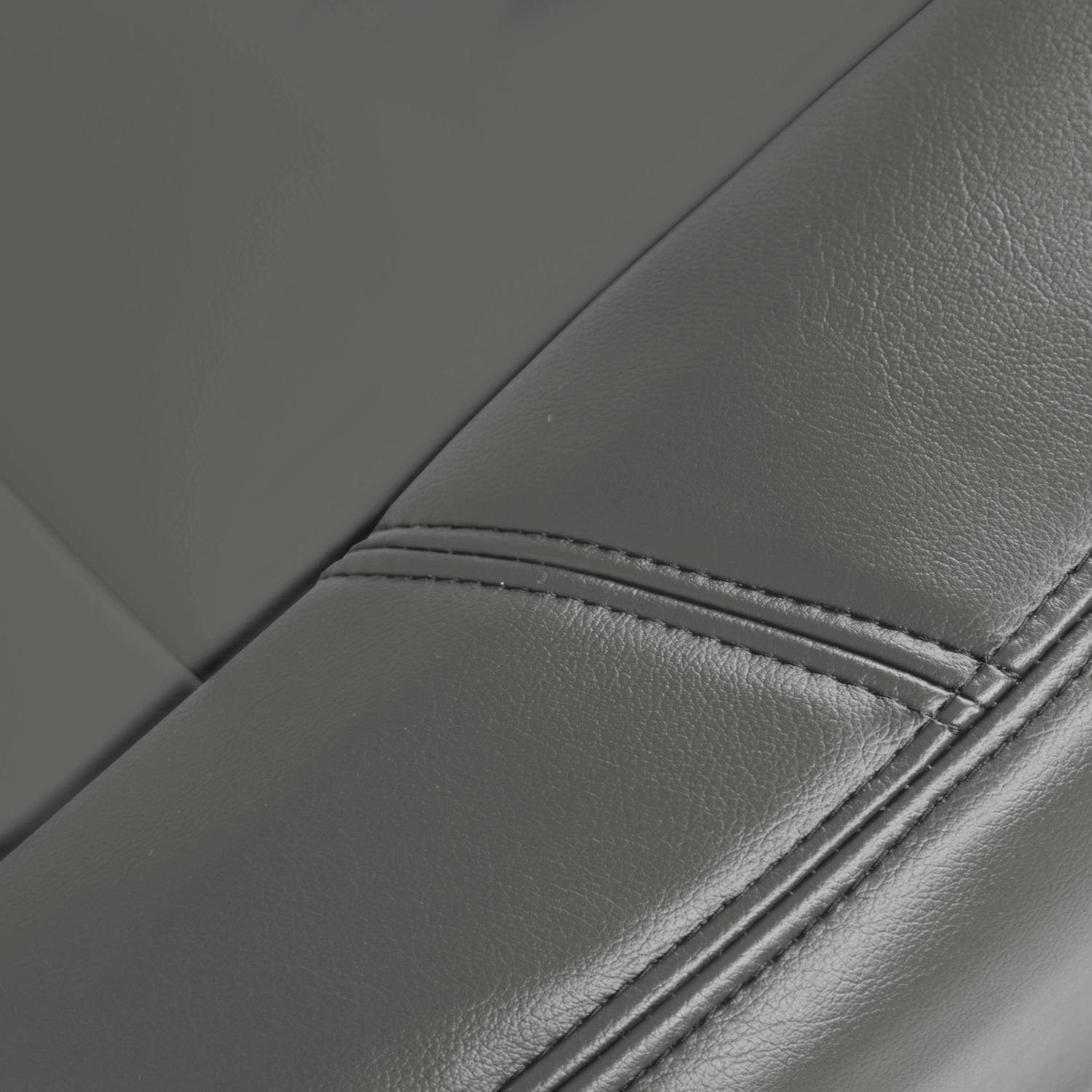 Coverking Custom Fit 50/50 Bucket Seat Covers for Honda Accord - Genuine Gray Leather | Premium Car Interior Protection & Comfort Upgrade | Perfect for Daily Commuting & Road Trips
