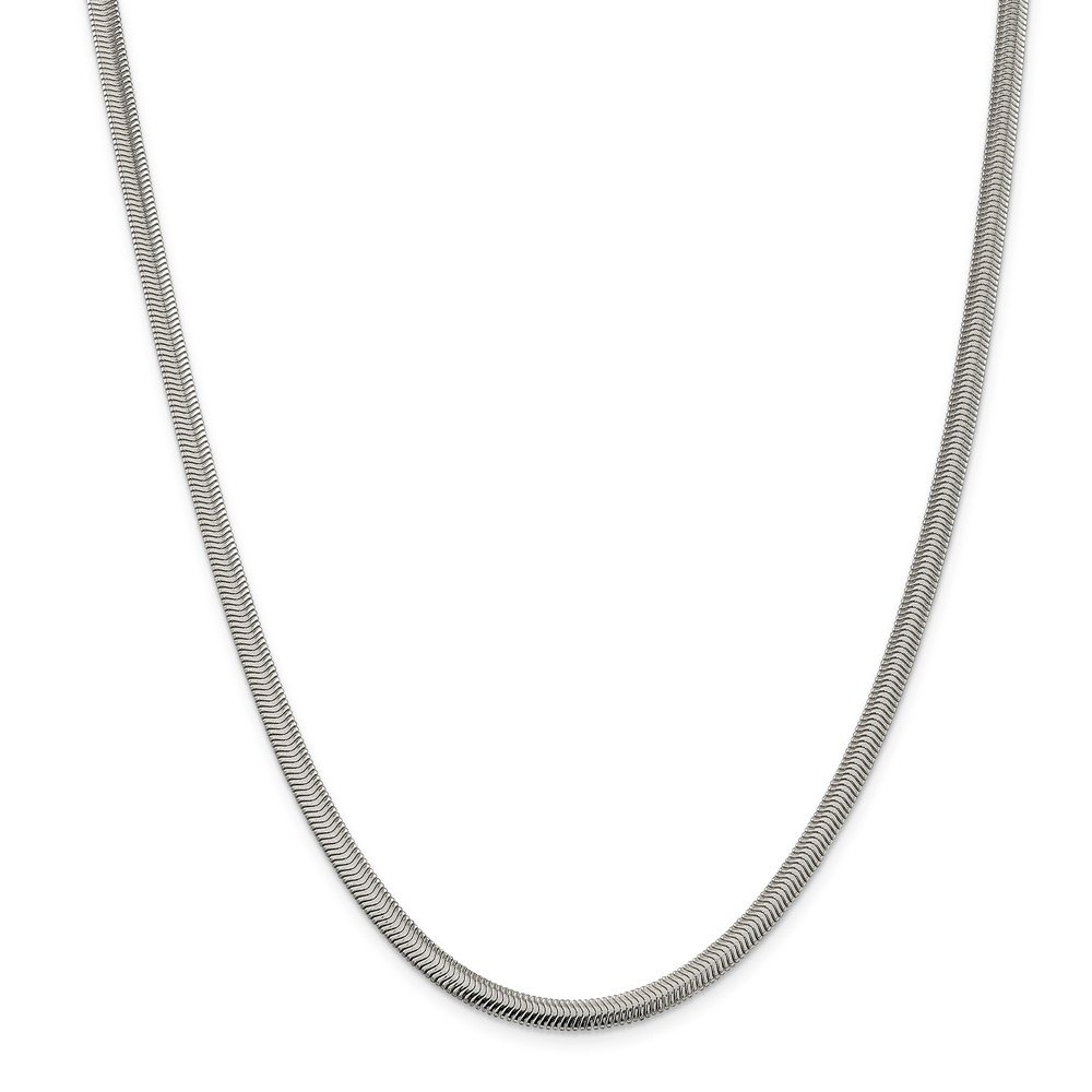 925 Sterling Silver 5mm Flat Oval Snake Chain Necklace - 20