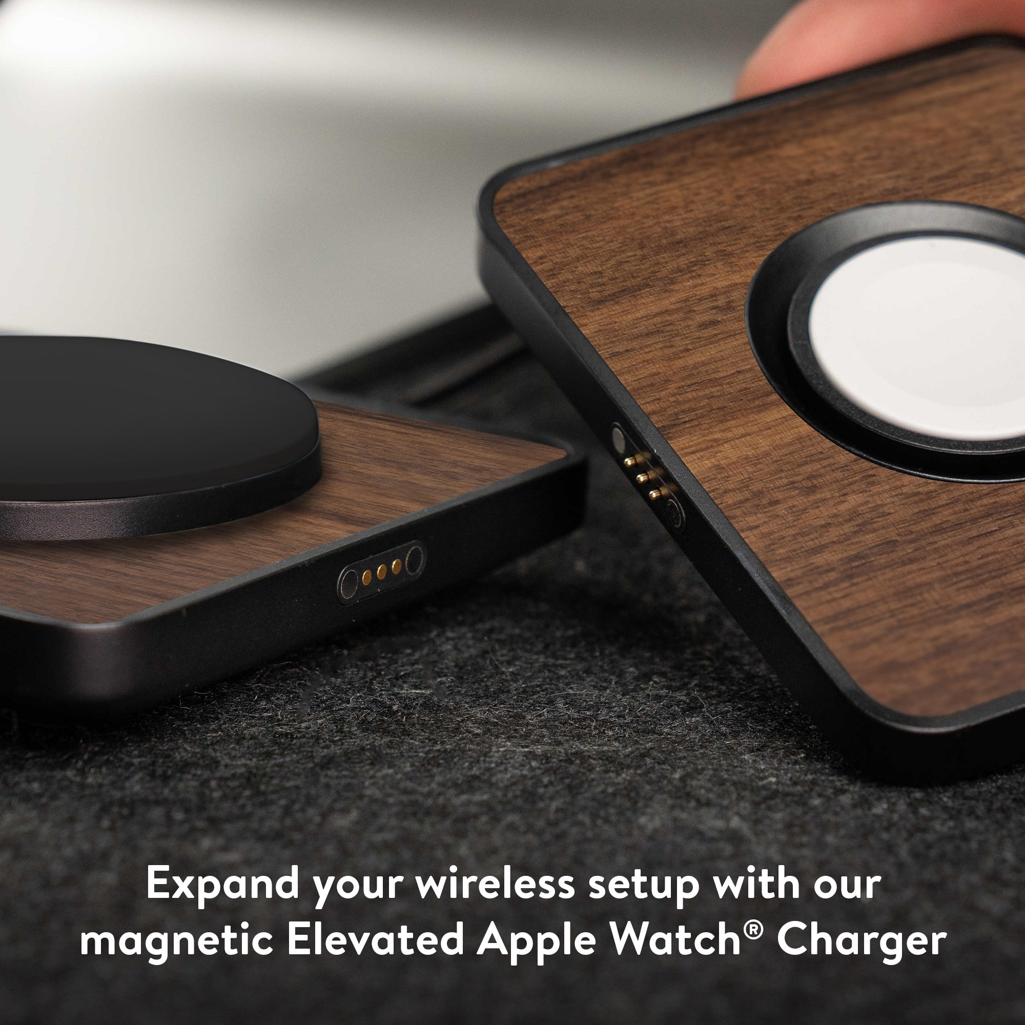 Qi2 Fast Wireless Charging Pad for iPhone 15/14/13/12, Samsung Galaxy S23/S22 - Walnut Wood Stand with 15W Power - Perfect for Home, Office & Nightstand Charging