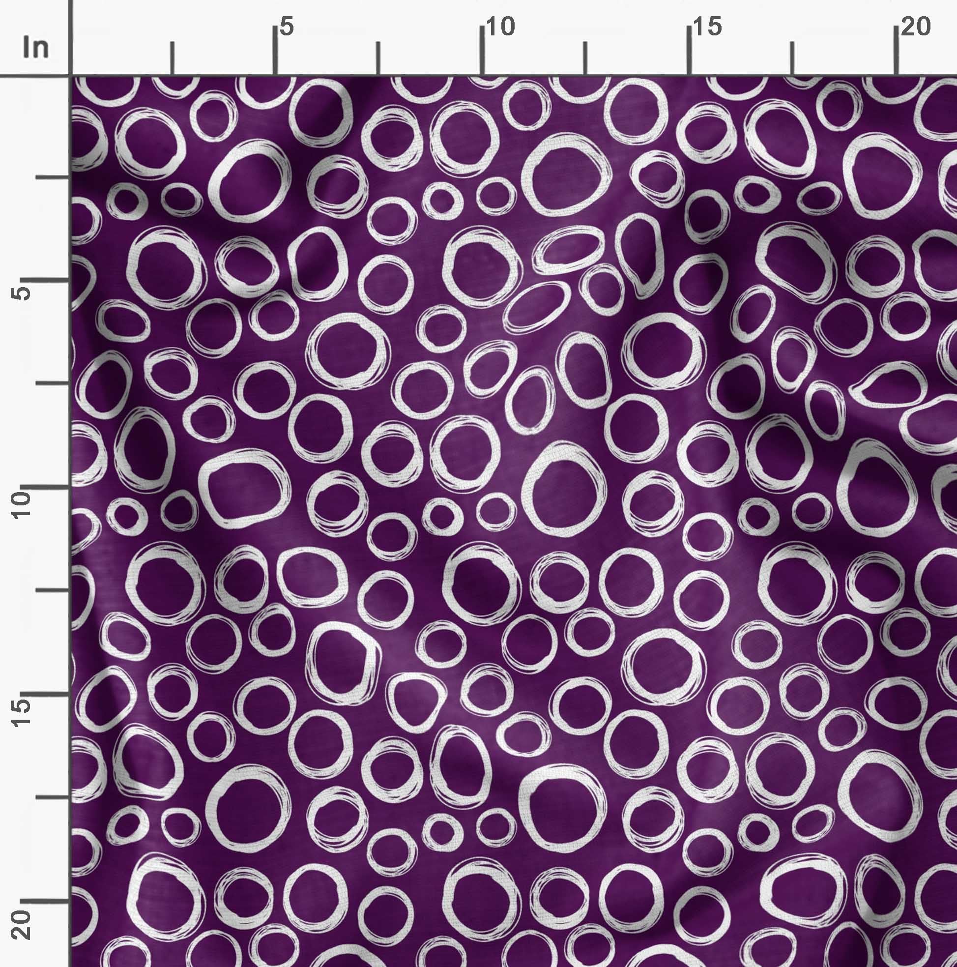Soimoi Moss Georgette Purple Fabric by The Yard - 42 Inch Wide Geometric Printed Fabric for Dresses, Curtains & Home Decor | Circle & Oval Pattern Textile for DIY Sewing Projects