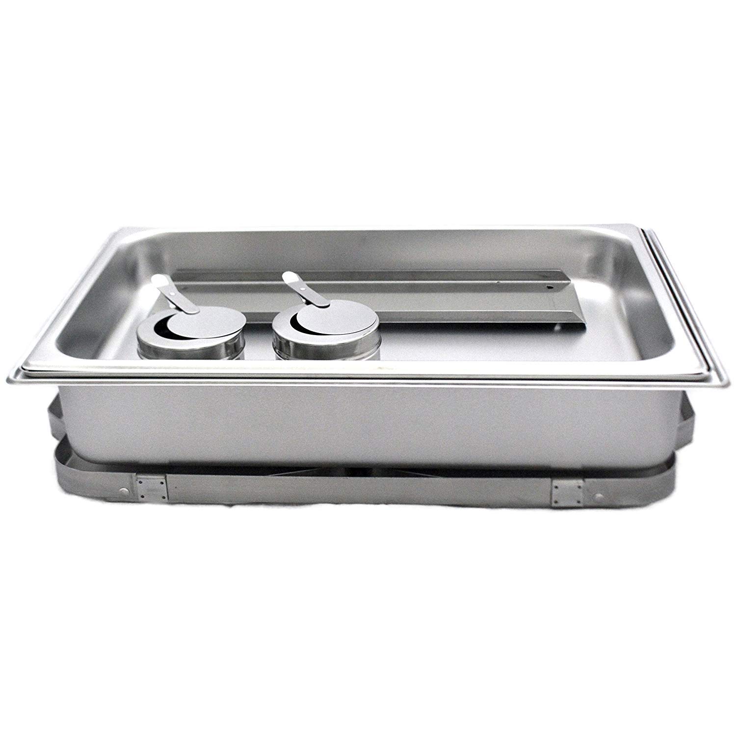 Premium Stainless Steel Chafing Dish Set - 8 Qt Buffet Food Warmer with Foldable Frame, Fuel Holders & Covers | 3-Piece Catering Set for Parties, Weddings & Events | Commercial-Grade Serving Pans & Water Pan for Hot Food Display