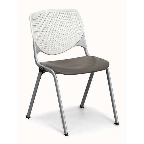 NBF Signature Series Figo Armless Stack Chair - Black Polypropylene Seat & Back, Silver Frame - Ideal for Offices, Cafes, and Events