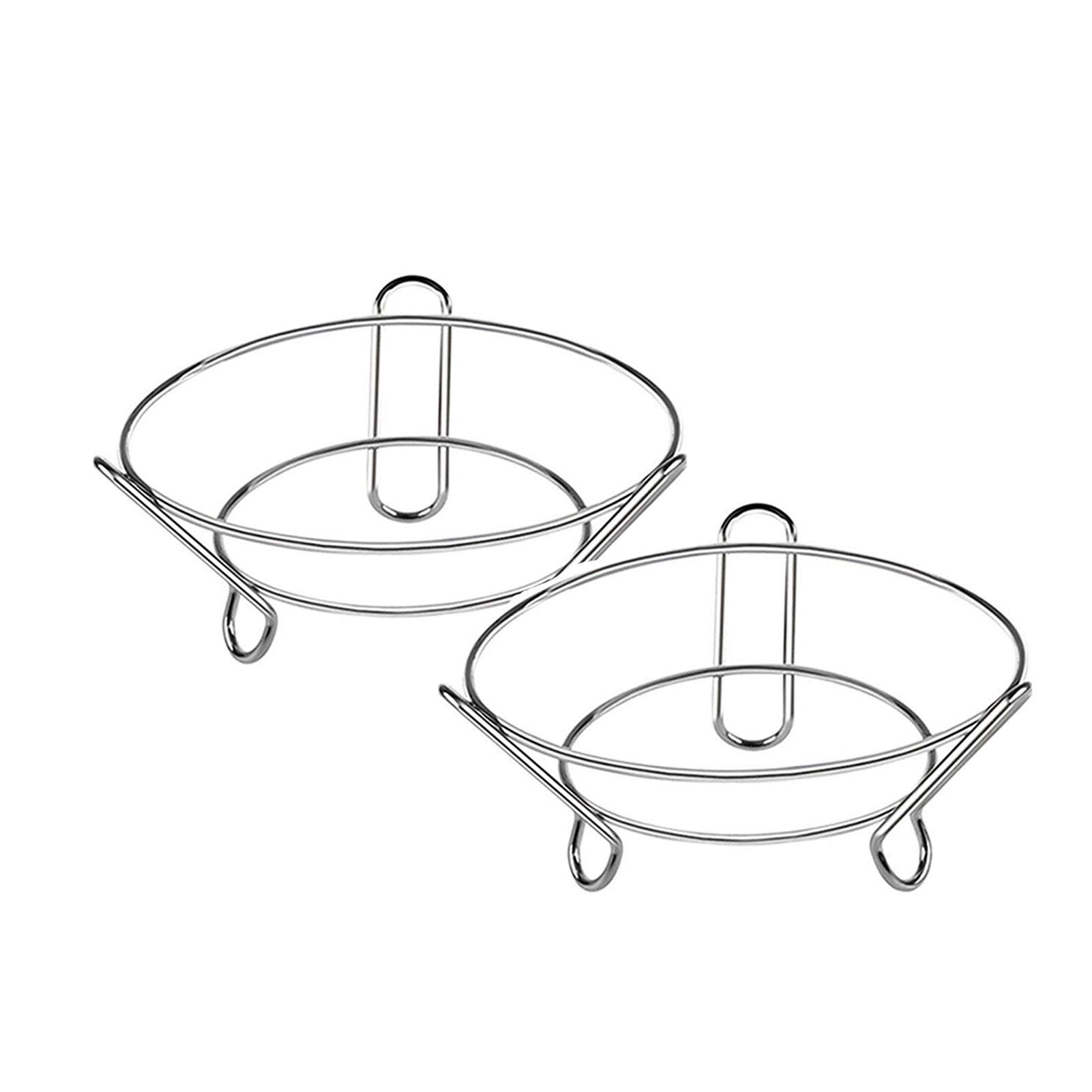 2PCS Stainless Steel Round Pot Rack - Thickened Double-Layer Insulated Non-Slip Wok Holder - Heat Resistant & Anti-Scalding Kitchen Organizer for Stove, Countertop & Cabinet Storage (Color: Large)