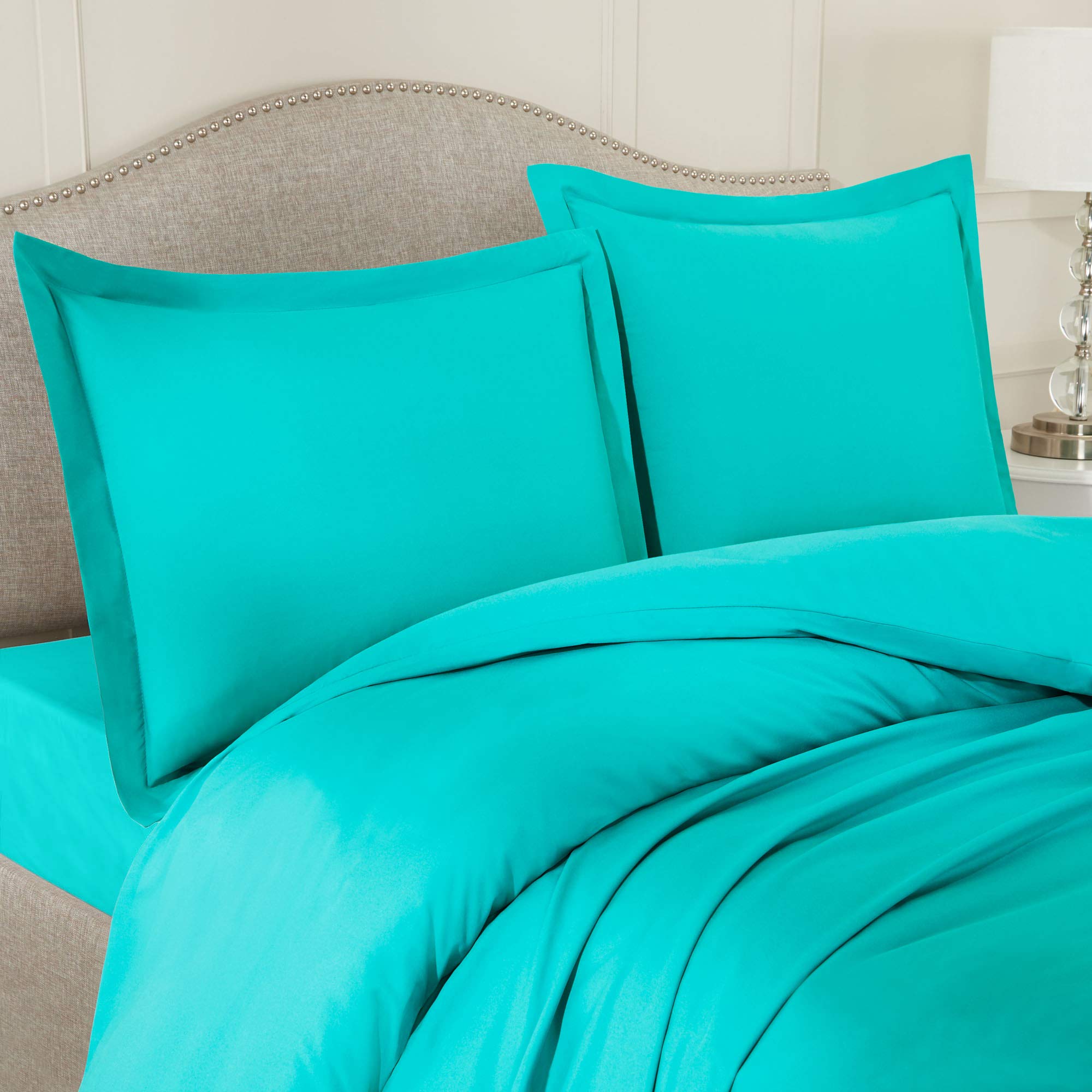 Nestl King Size Bedding Set - Teal Microfiber Comforter Set with Duvet Cover & 2 Pillow Shams | Ultra Soft Bedroom Luxury for Master Suite, Guest Room & Hotel Style Decor