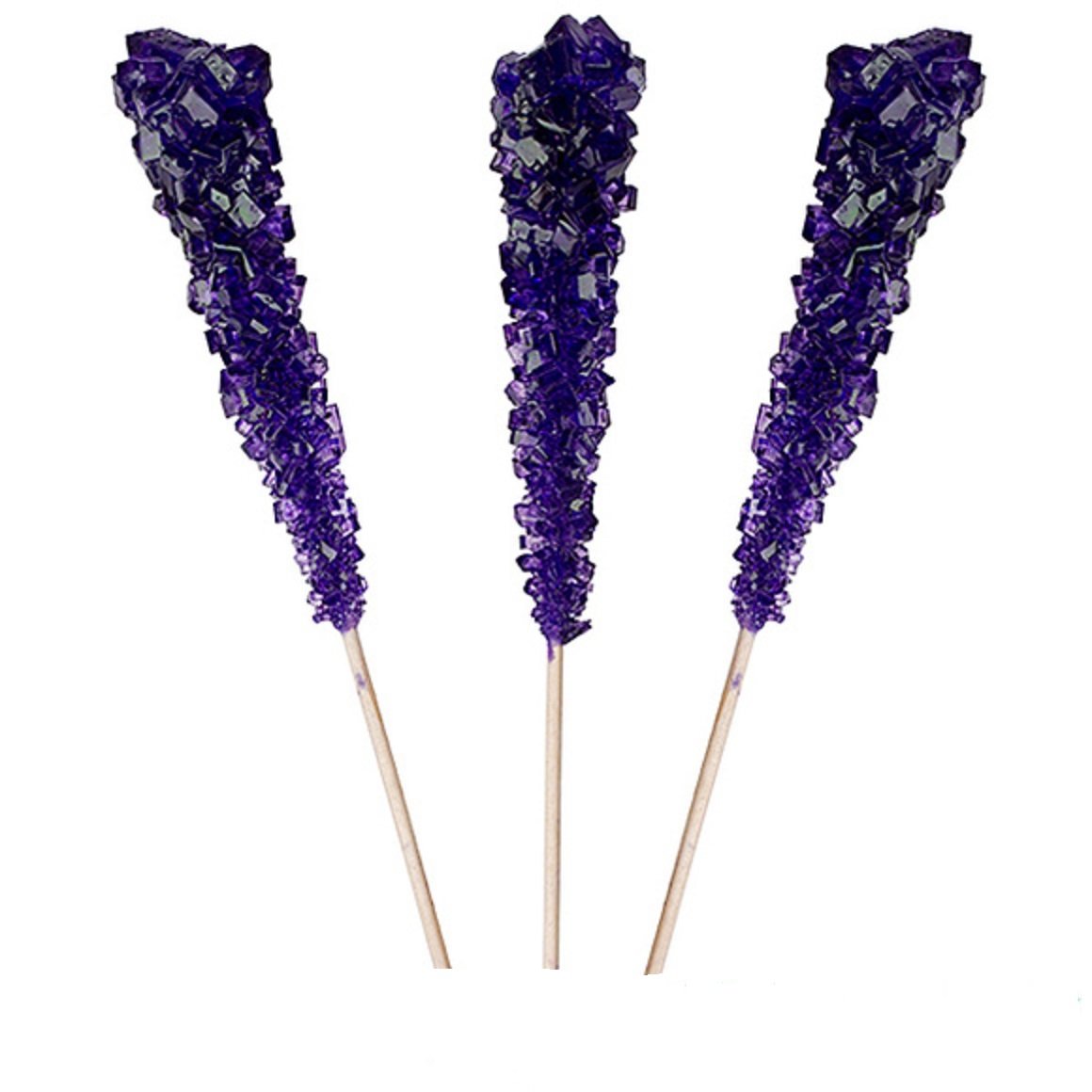 Purple Grape Rock Candy Crystal Sticks - 12 Count | Natural Flavored Candy for Parties, Weddings, and Gift Baskets | Vintage-Style Edible Decorations