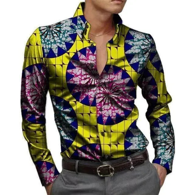 Stylish Printed African Men's Shirt - Traditional Dashiki Design for Casual Wear, Parties & Cultural Events