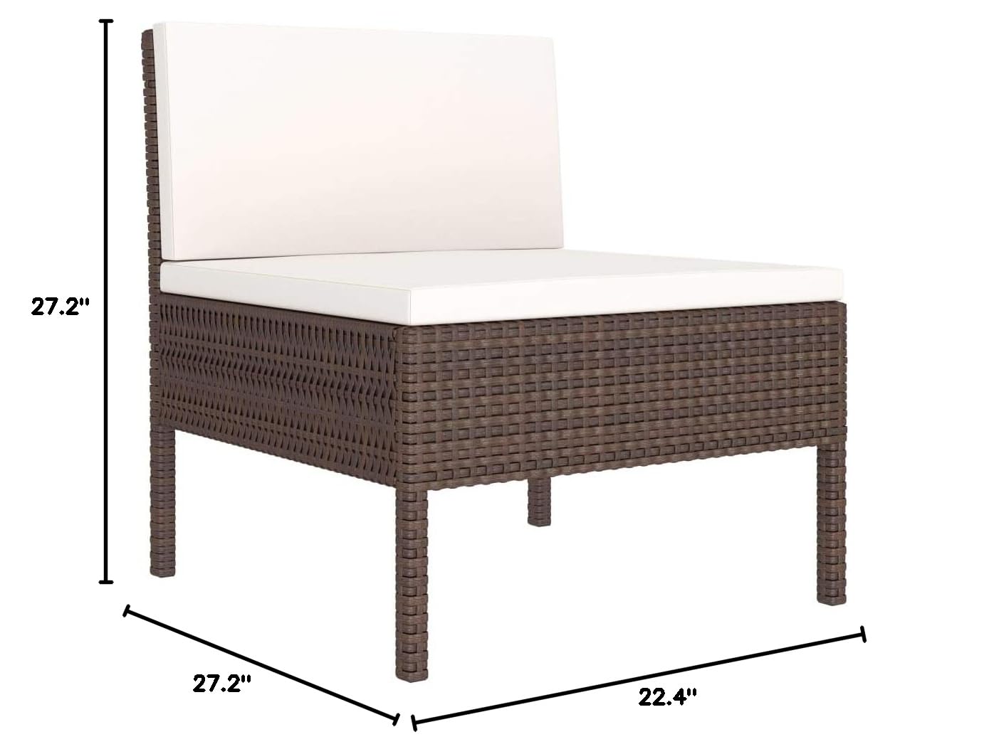 SKM 3-Piece Patio Furniture Set - Brown Poly Rattan Chairs with Cushions for Outdoor, Garden, Poolside & Backyard Relaxation