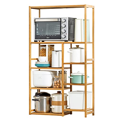 8-Tier Bamboo Spice Rack Organizer with Adjustable Shelves - Kitchen & Bathroom Countertop Storage for Spice Bottles, Jars & Essentials - Perfect for Pantry Organization & Small Space Saving