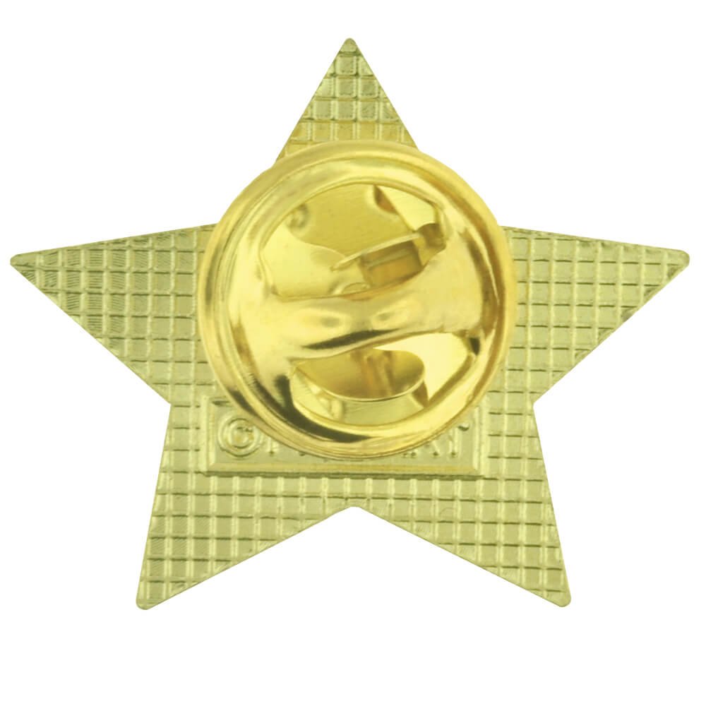 PinMart Red & Gold Safety Star Award Enamel Lapel Pin - Premium Recognition Badge for Employees, First Responders & Safety Professionals | Perfect for Awards Ceremonies, Workplace Safety Programs & Professional Attire