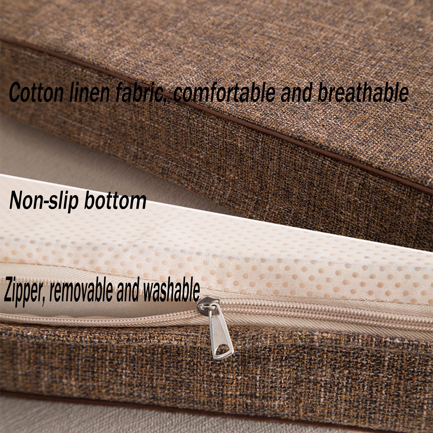 Square Chair Cushion - 5cm Thick Non-Slip Dining Chair Seat Pad - 50x50cm Wine Red - Perfect for Kitchen Stools, Garden, Indoor & Outdoor Use