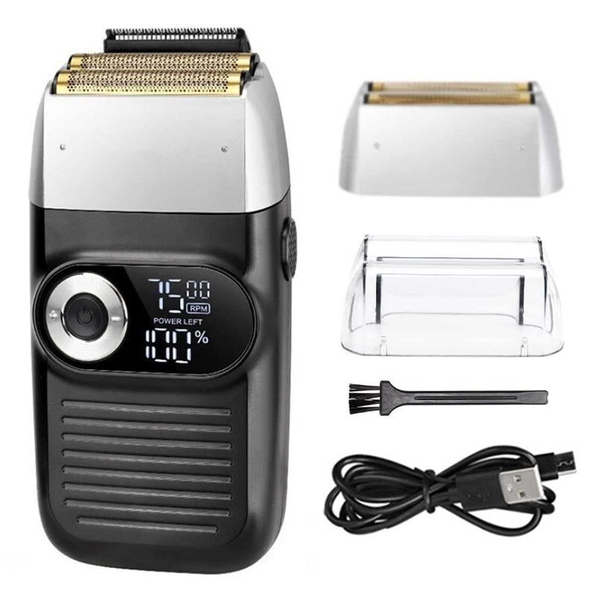 Rechargeable Electric Razor for Men - Cordless Hair & Beard Shaver with Bald Head Trimmer for Smooth Shaving | Perfect for Home, Travel & Grooming (Black)