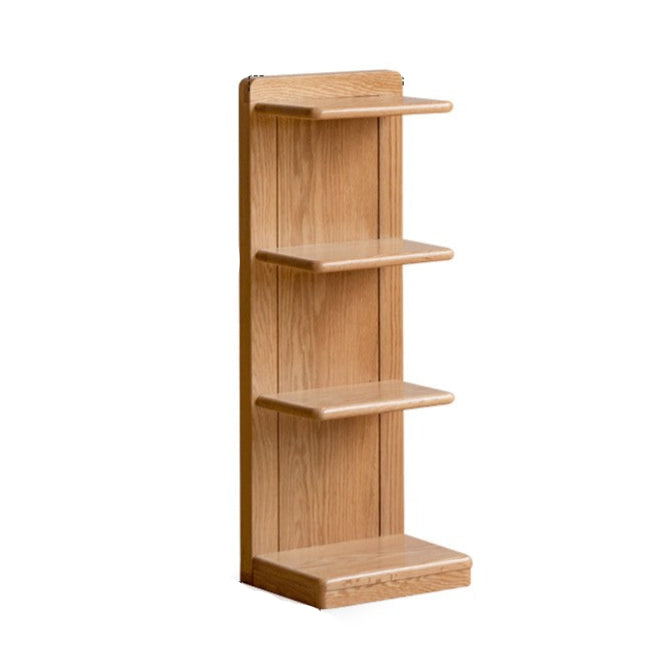 Solid Oak Wood Modern Multi-Layer Bookshelf - Stylish Home Office & Living Room Storage Shelf for Books & Decor