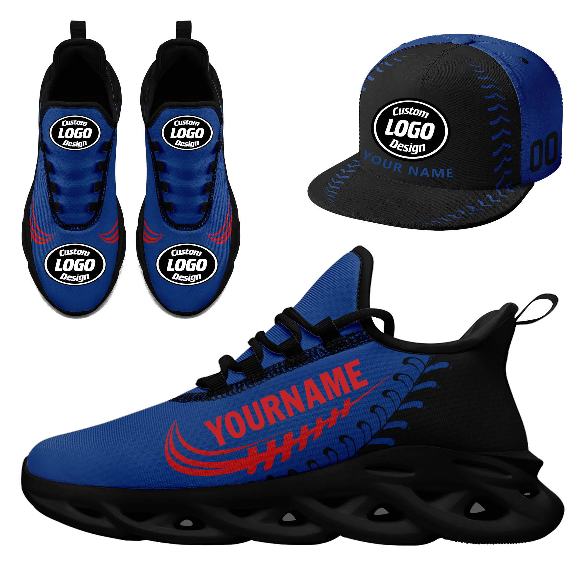 Custom MaxSoul Shoes and Hat Combo - Personalized Sneakers & Cap Set for Men Women - Perfect Gift for Birthday, Anniversary & Sports Enthusiasts - Gym, Running, Casual Wear