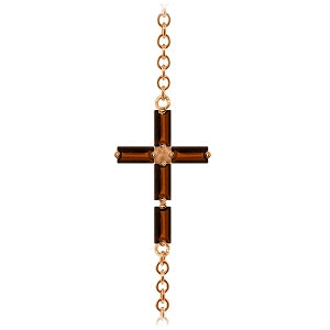 1.15 Carat 14K Solid Rose Gold Cross Baguette Garnet Bracelet for Women - Elegant Jewelry Gift for Christmas, Birthday & Anniversary - Perfect for Daily Wear & Special Occasions
