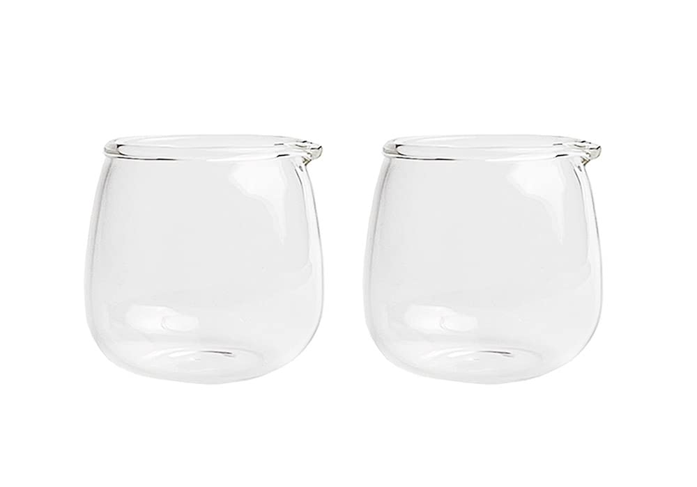 2-Pack Mini Glass Creamer Pitchers - 2oz Small Milk Jars for Coffee, Tea & Sauce Serving - Perfect for Coffee Shops, Restaurants & Home Breakfast Use
