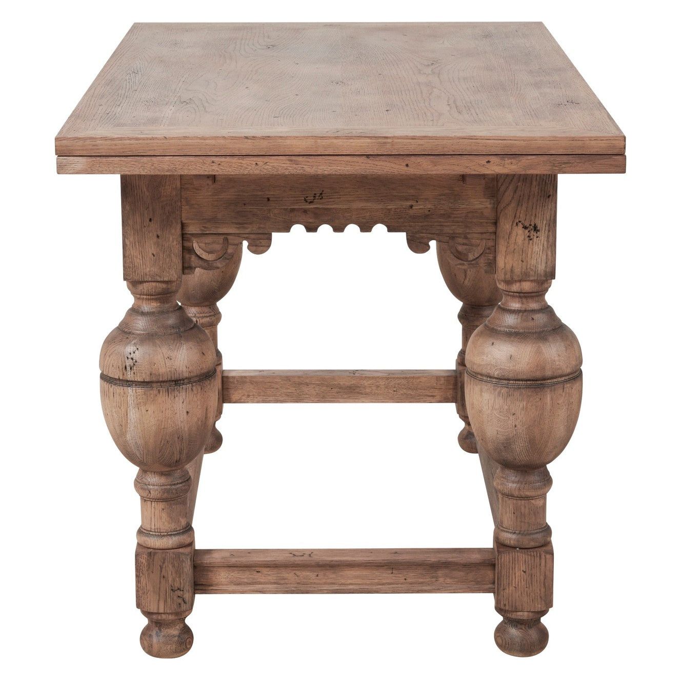 Arcadian Farmhouse Draw Leaf Dining Table - Solid White Oak & Burnished Oak Finish - Perfect for Farmhouse, Rustic & Traditional Dining Rooms