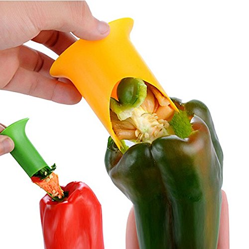 Honfitat Pepper Tomato Coring Tool with Plastic Blade & Polypropylene Handle - Efficient Kitchen Gadget for Removing Cores from Peppers, Tomatoes - Perfect for Meal Prep, Canning, and Cooking