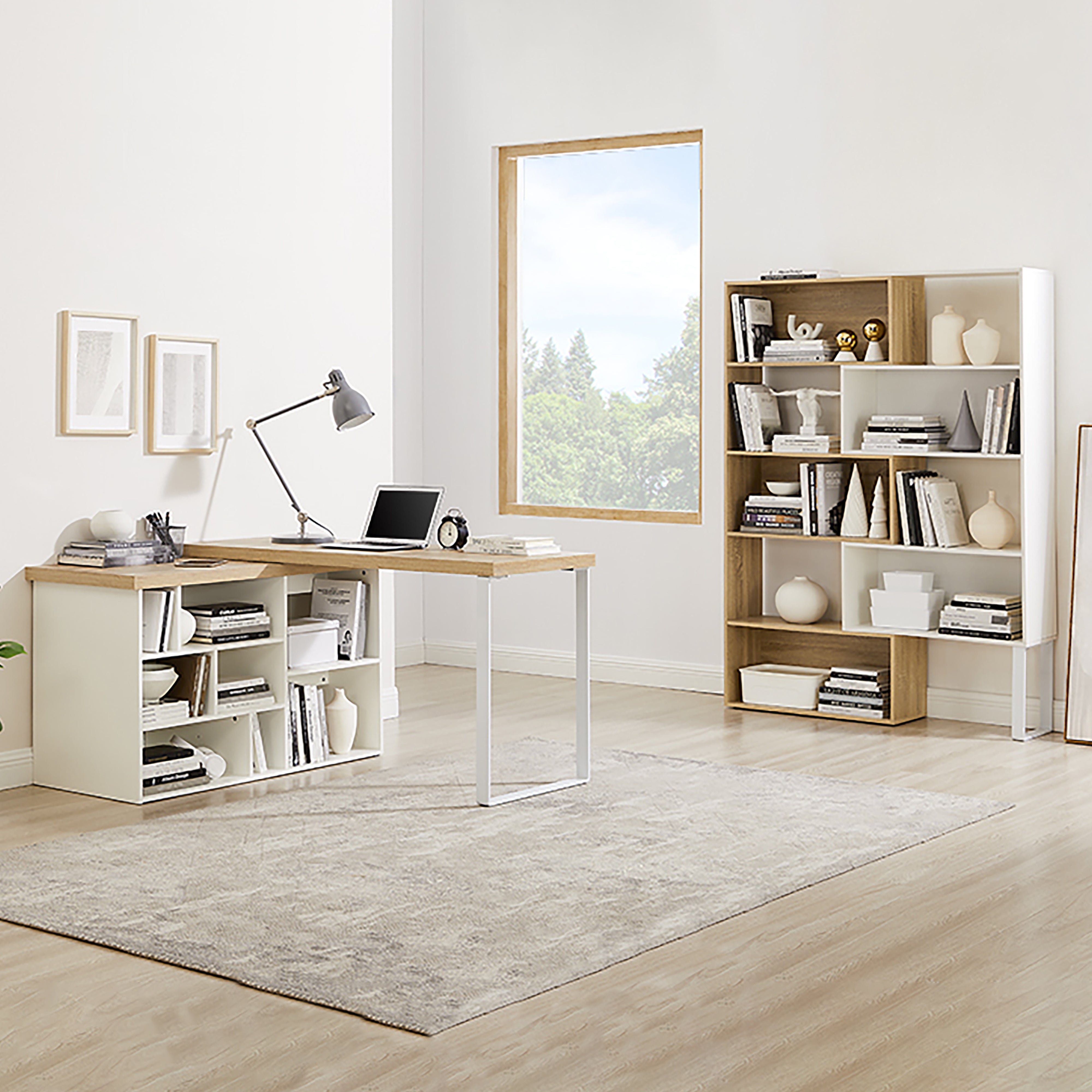 Criterion Aspire Adjustable Height Desk 150cm - Light Oak & White Finish - Perfect for Home Office, Study & Workspace Ergonomics