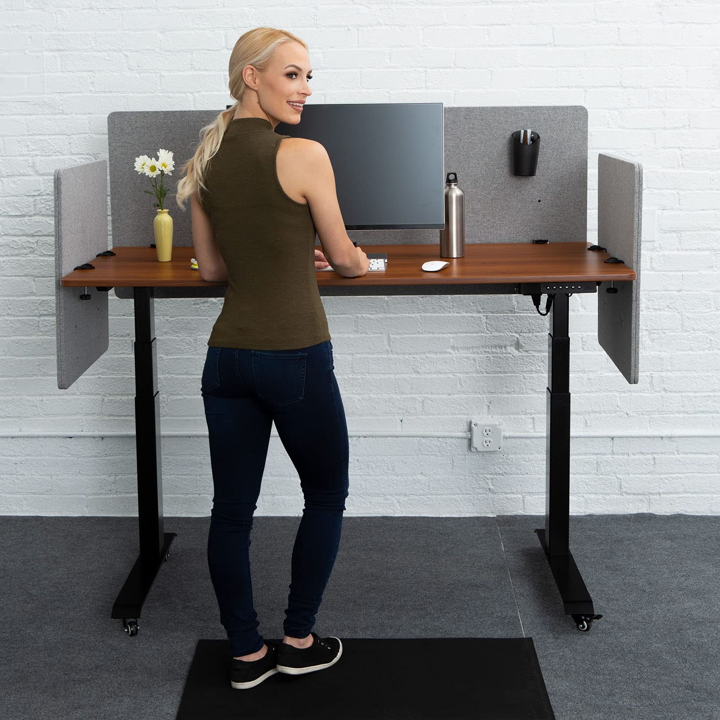 Refocus Clamp-On Acoustic Desk Divider Privacy Panel - 59