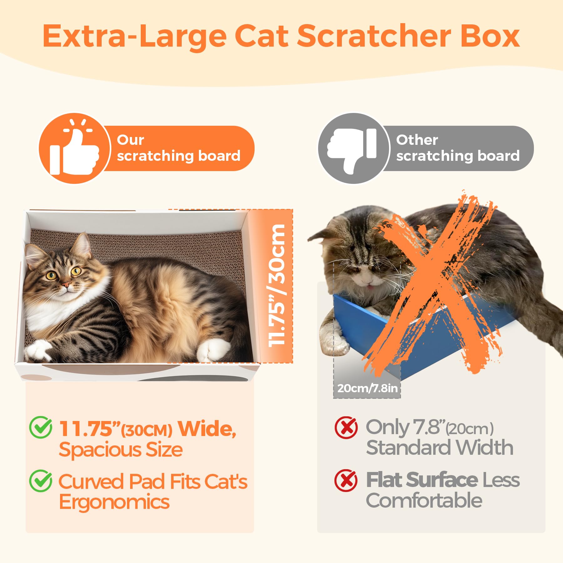 ComSaf Large Cardboard Cat Scratcher Box - 17