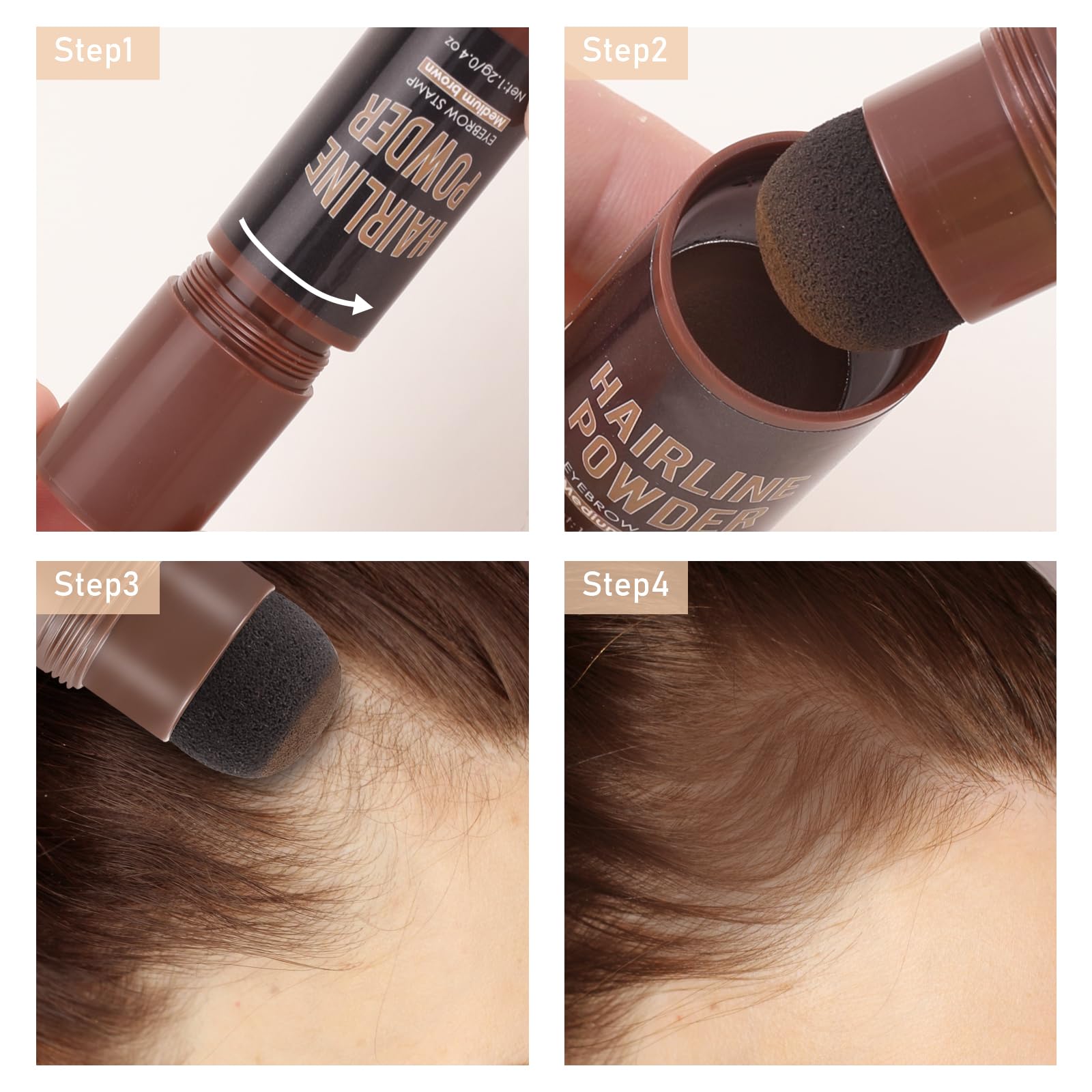 Boobeen Hair Shadow Powder - Instant Hair Root Touch-Up for Thinning Hair & Hair Loss, Natural-Looking Root Concealer - Perfect for Daily Use, Travel & Quick Hairline Fixes