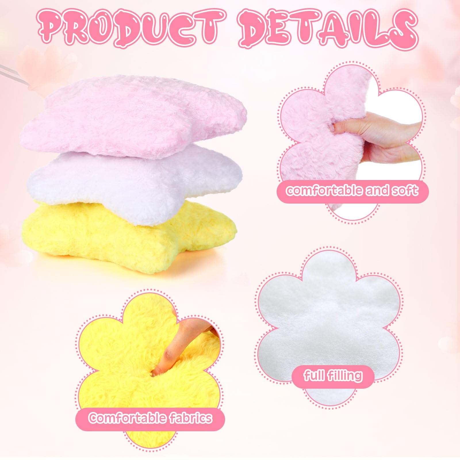 Yousoontic 6-Piece Star Fluffy Throw Pillow Set - 15.7