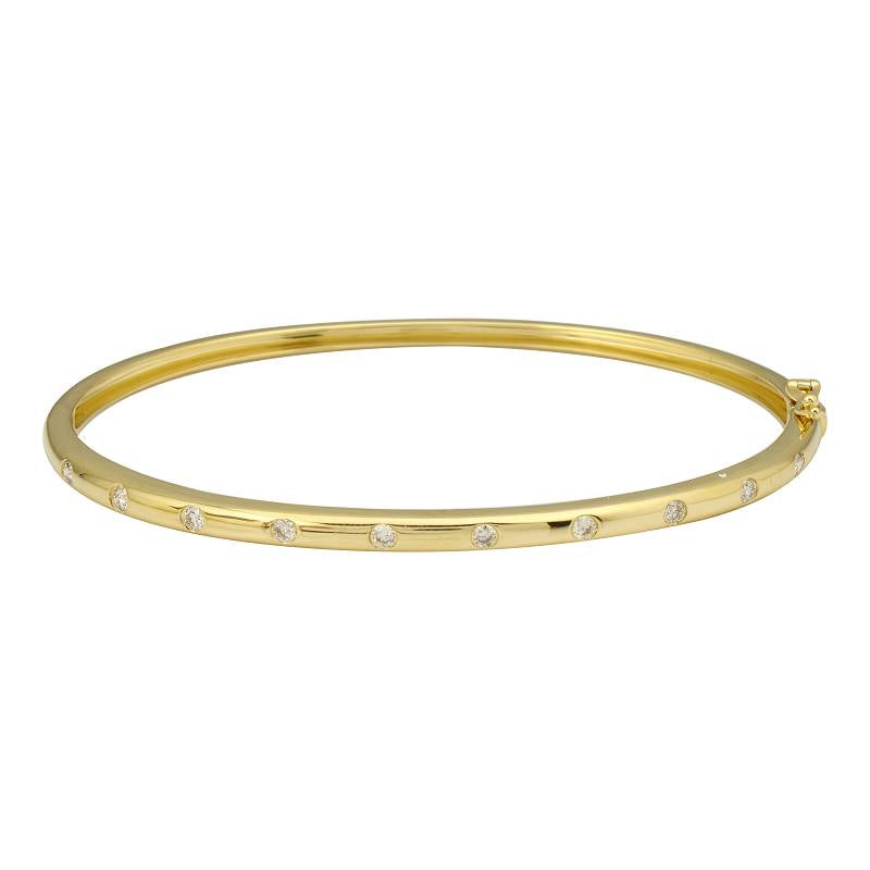 Sparkling Thin Diamond Accent Bangle Bracelet for Women - Elegant Everyday Jewelry for Parties, Weddings & Special Occasions