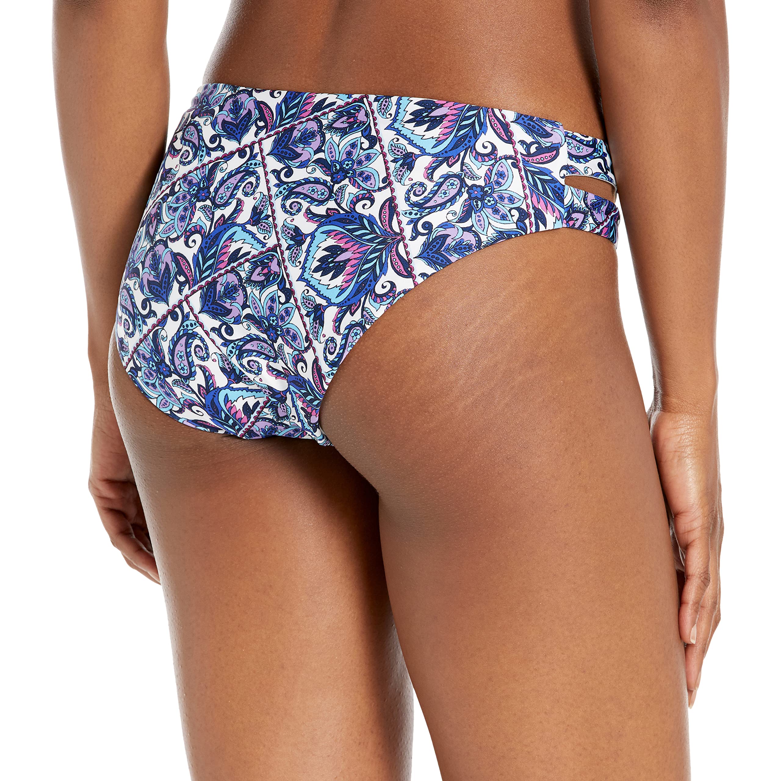 Becca Women's High Waist Cut Out Bikini Bottom - Floral Print Swimwear for Beach & Pool - Perfect for Summer Vacation, Tropical Getaways & Swim Parties