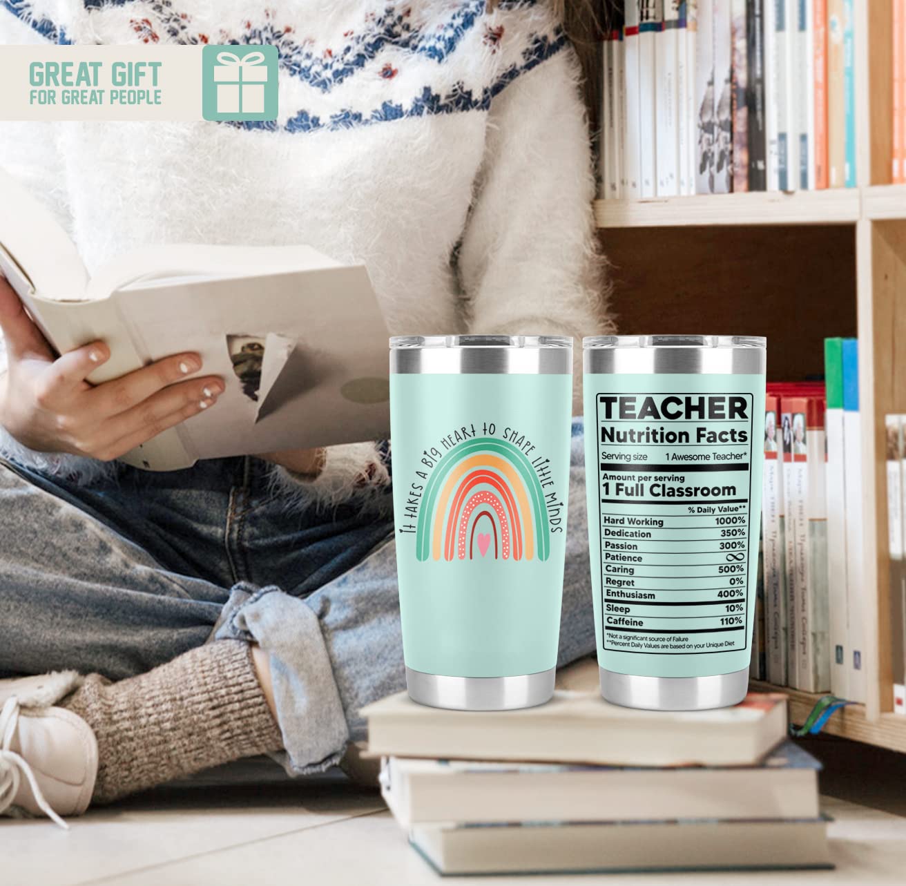 **20 Oz Insulated Tumbler Cup - Best Teacher Appreciation Gift for Women & Men, Perfect for Back to School, Birthday, Teacher Week - Ideal for Coffee, Tea & Cold Drinks**