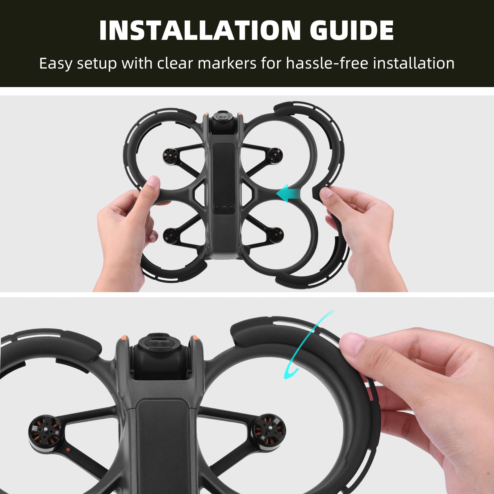DJI Avata 2 Bumper Guards & Propeller Protector - Anti-Collision Ring Cover for Fly More Combo (Green) - Perfect for Indoor Flying, Drone Racing & Aerial Photography Protection