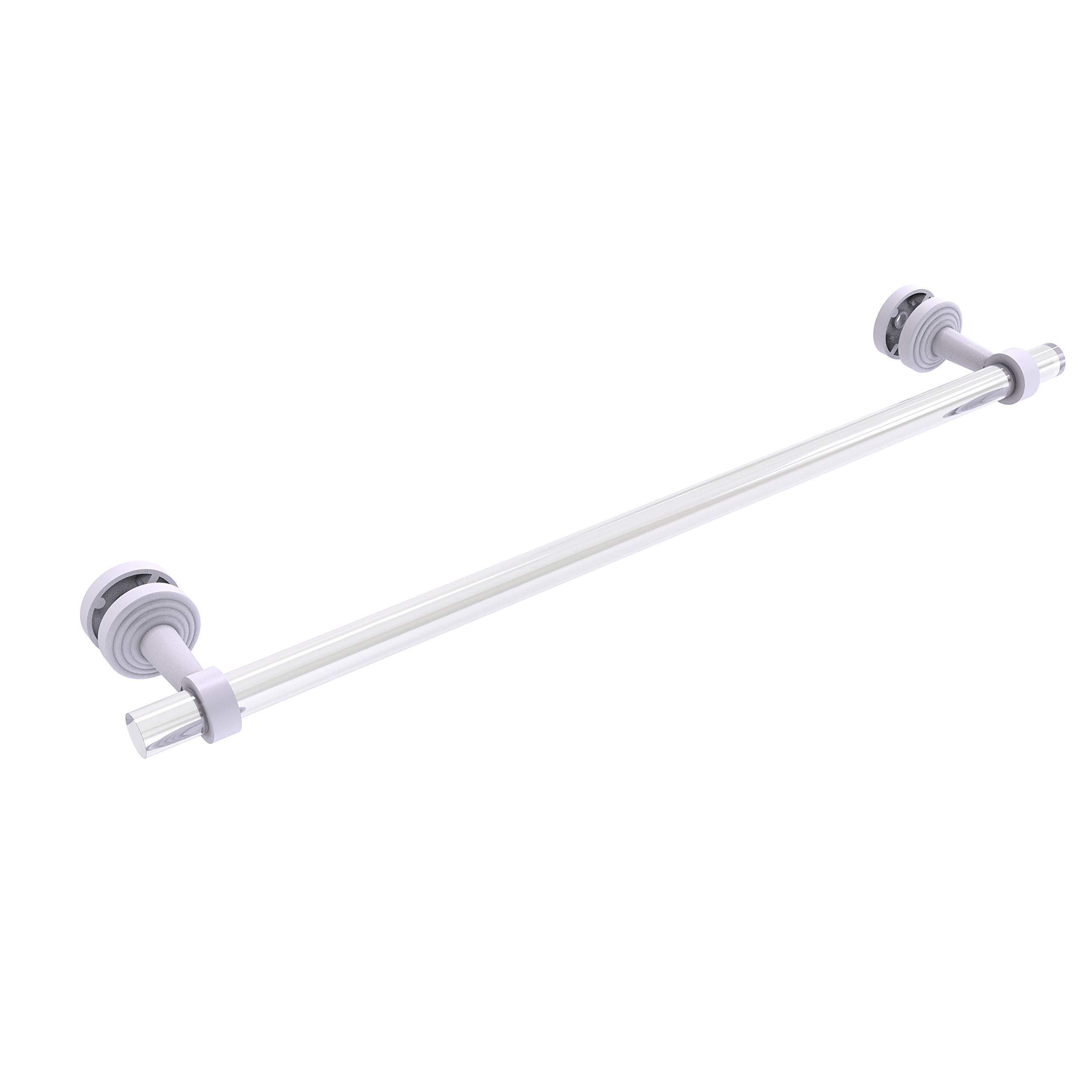 Allied Brass PB-41-SM-24 24-Inch Matte White Shower Door Towel Bar - Pacific Beach Collection for Bathroom Organization & Spa-Style Luxury