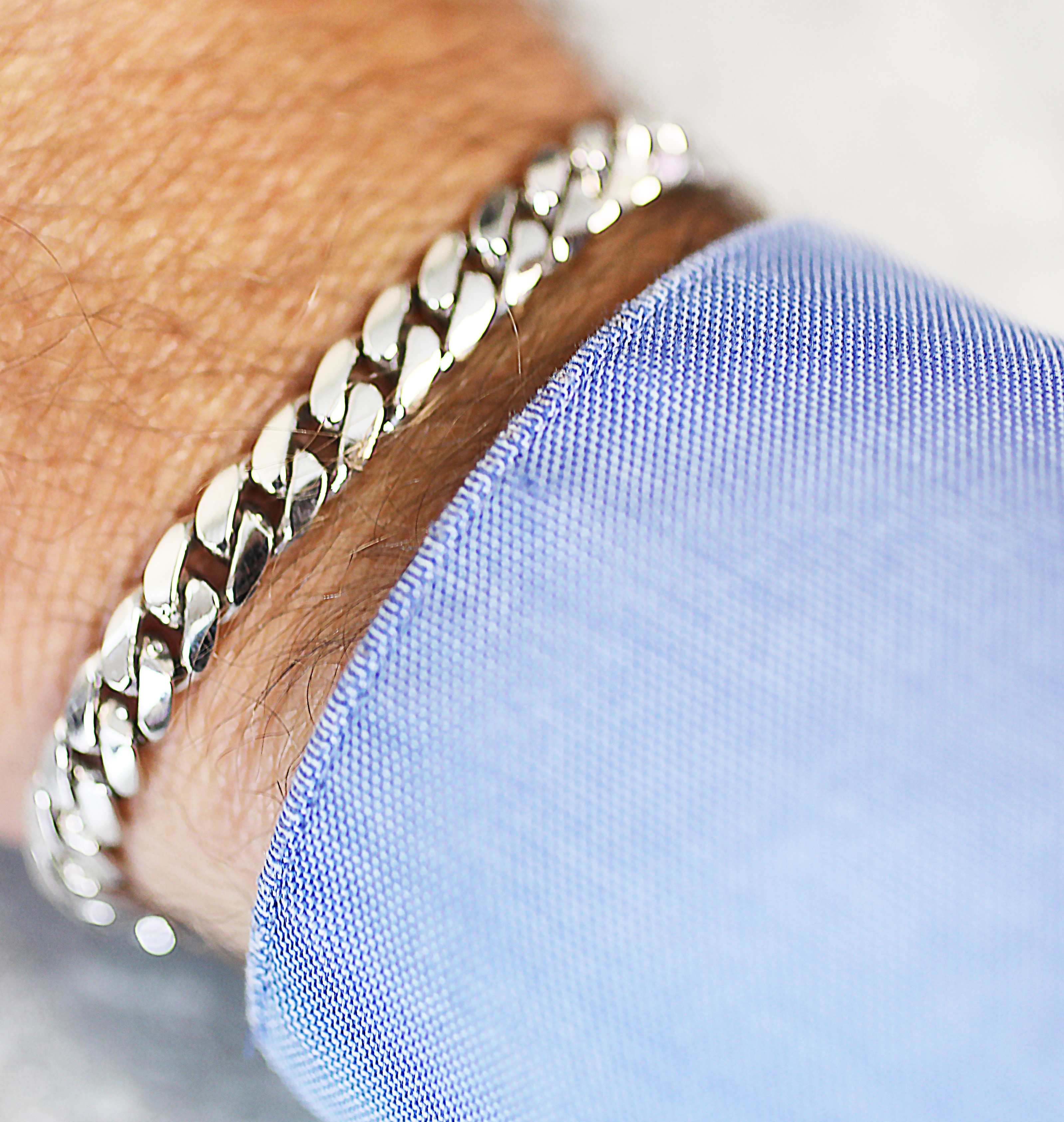 14K White Gold 7mm Cuban Link Bracelet for Men - Luxury Hip Hop Jewelry Gift for Birthday, Anniversary & Special Occasions