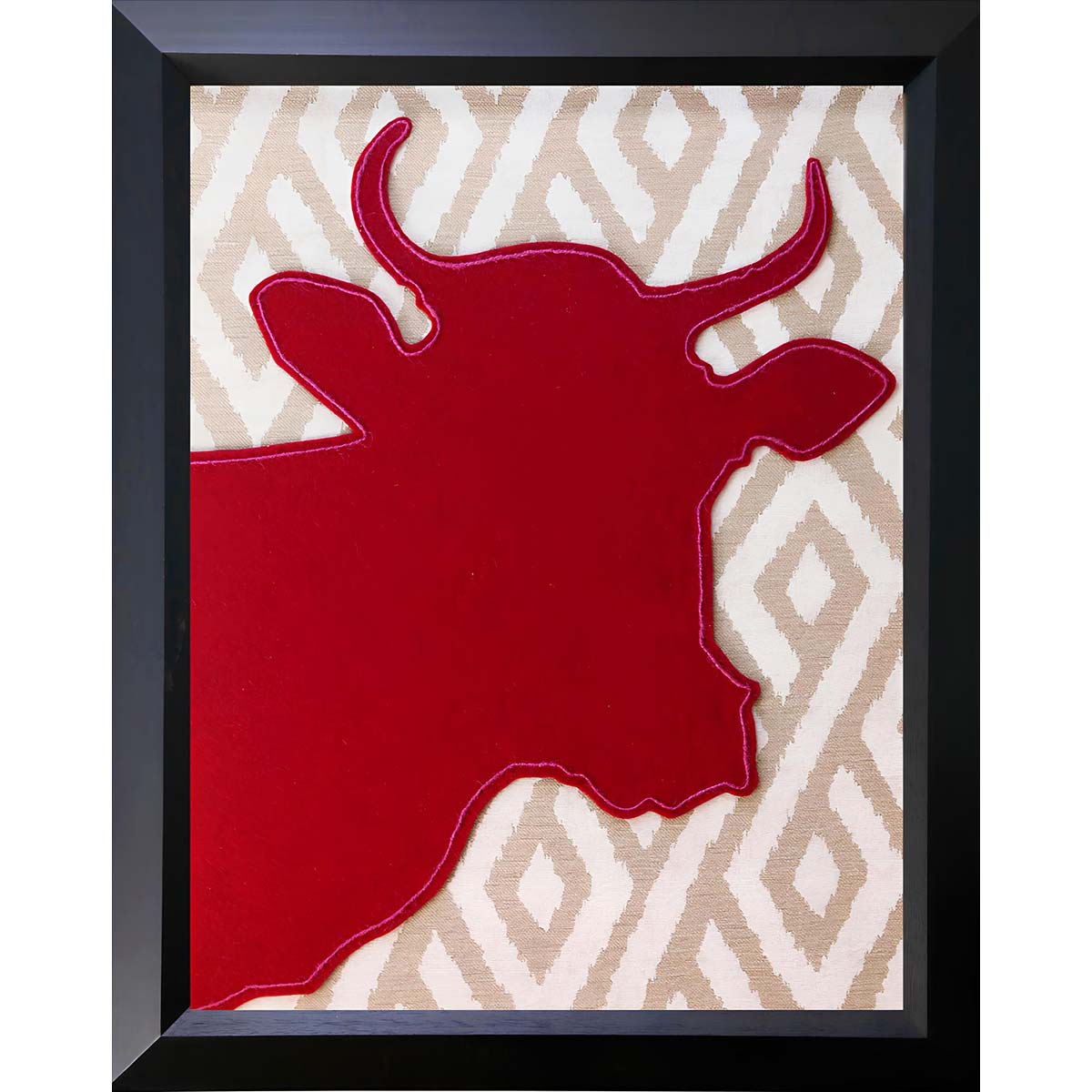 Cow Print Embroidery Sewing Panel - DIY Craft Fabric for Quilting, Home Decor, and Fashion Projects