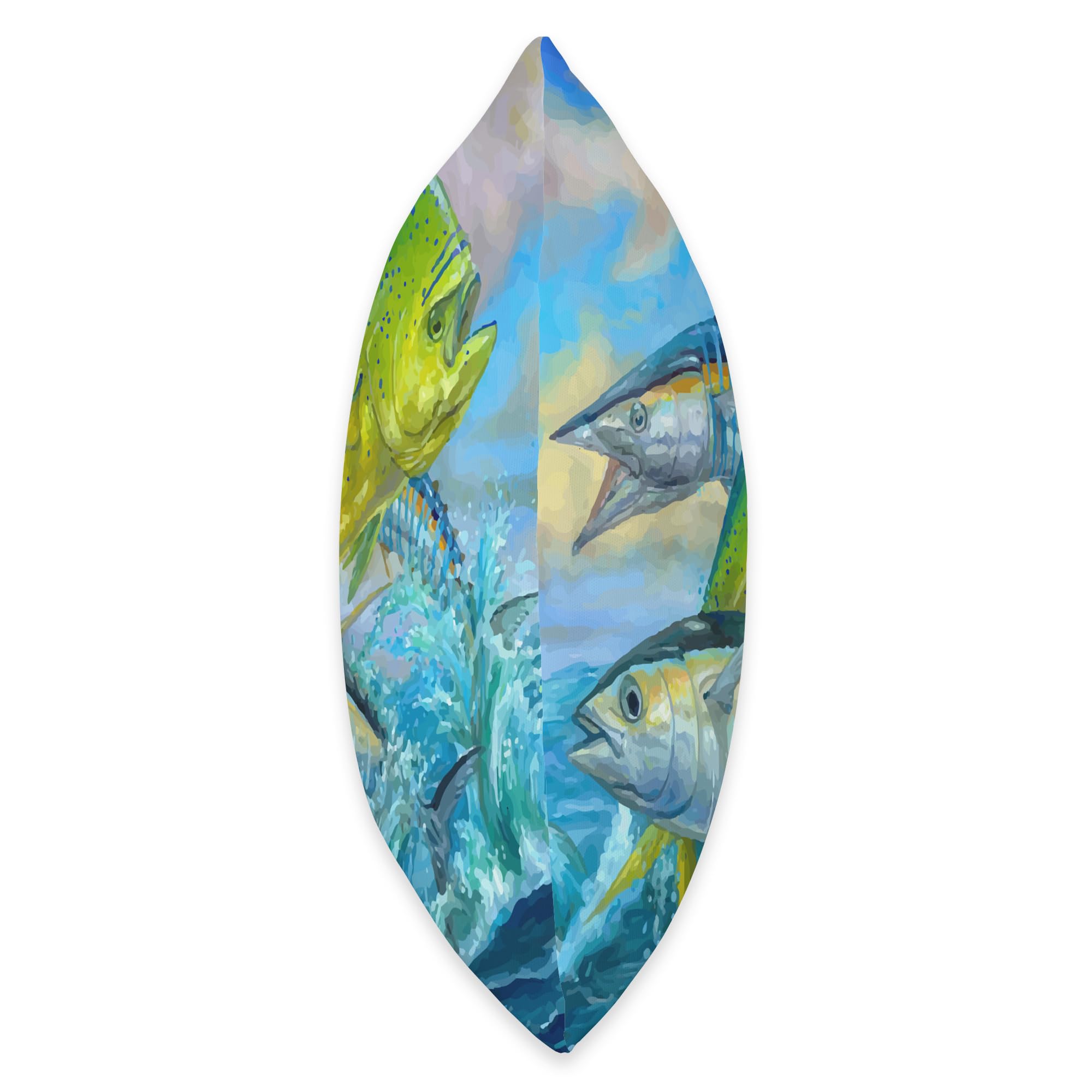 Stylish Mahi Mahi Fish Design Throw Pillow - Perfect for Home Decor, Living Room, Bedroom & Office - Soft Decorative Cushion for Fishing Enthusiasts