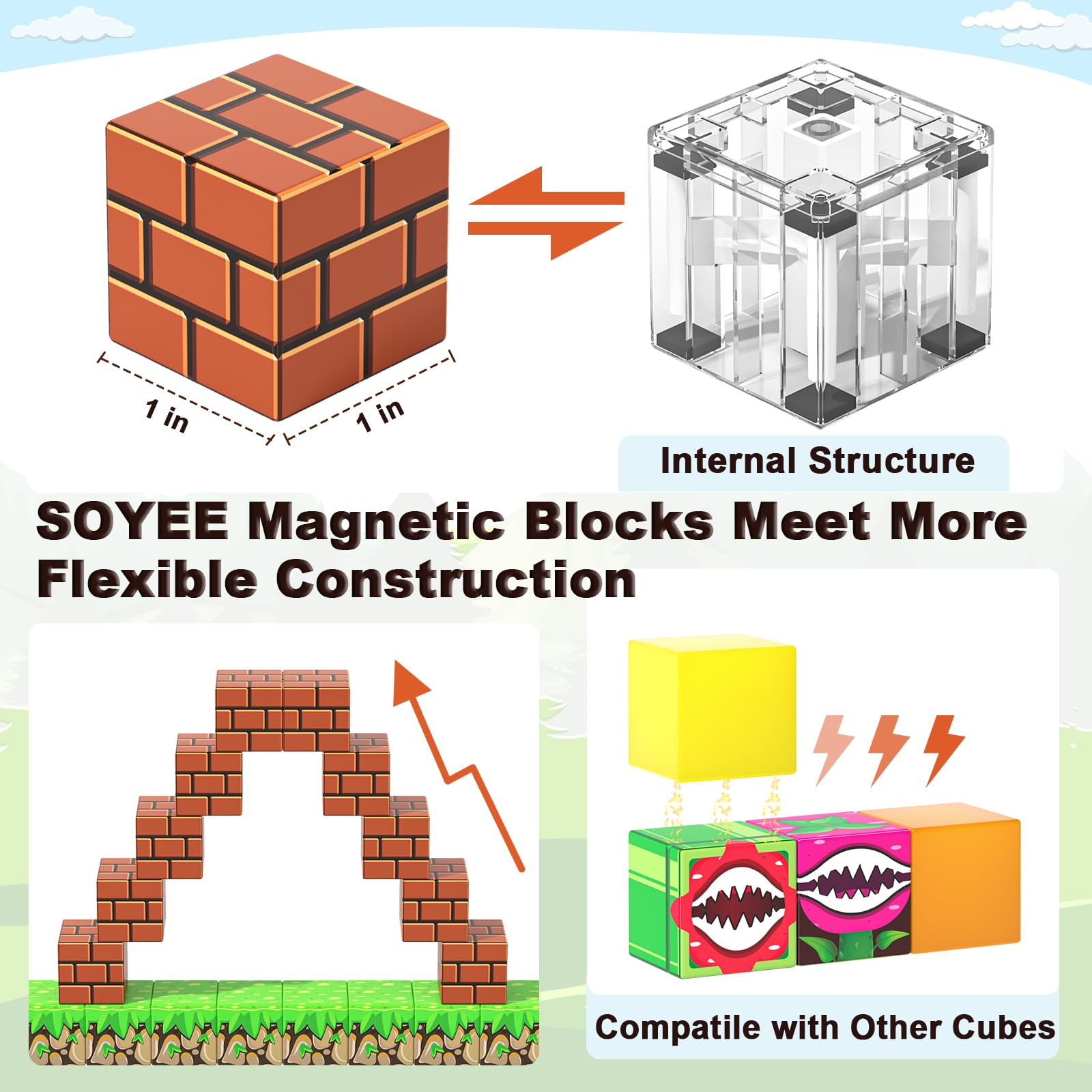 108PCS Magnetic Building Blocks STEM Toys for Kids Ages 3-12 - Educational Construction Set for Boys & Girls with 1