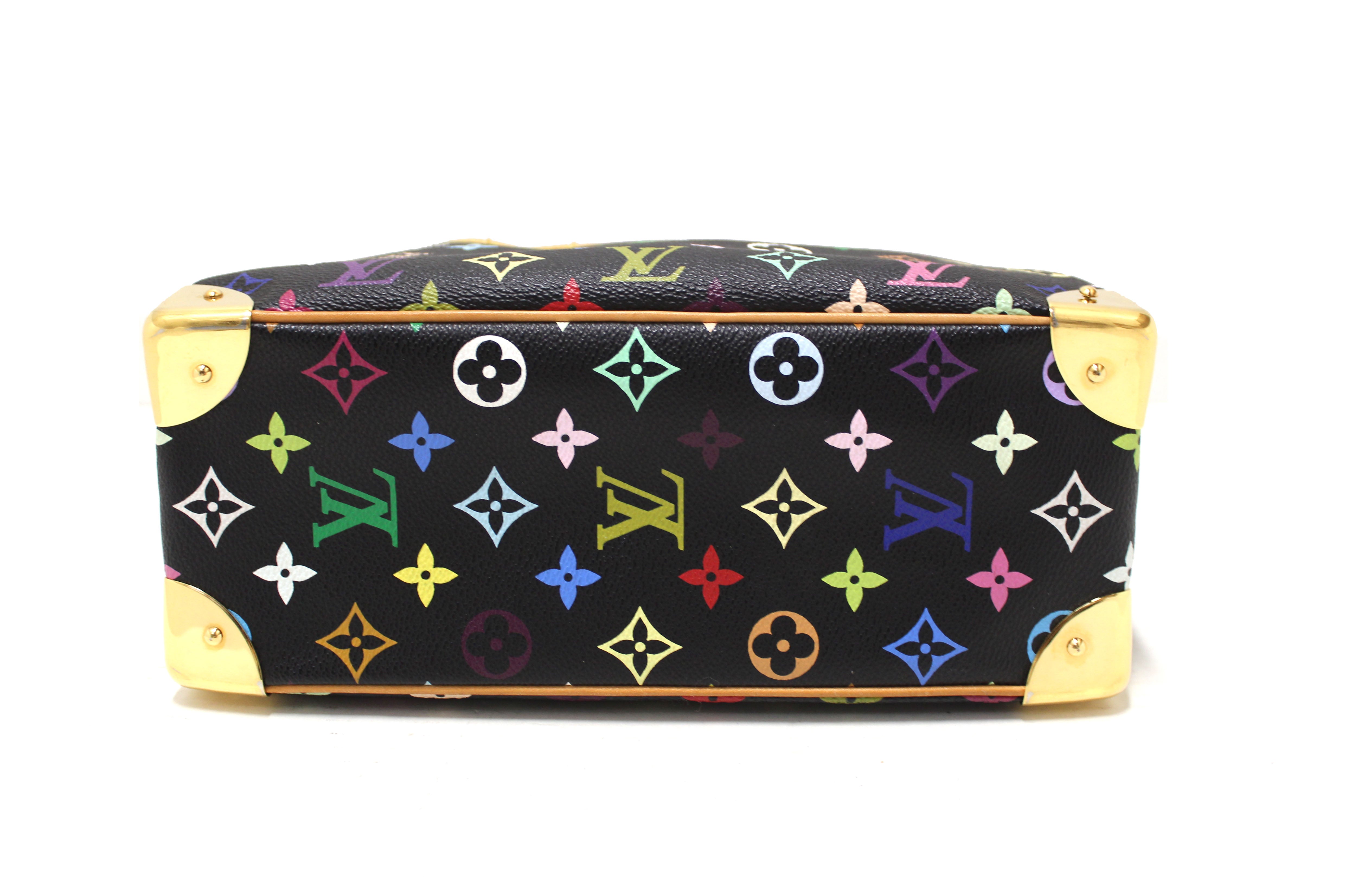 Authentic Louis Vuitton Black Multicolor Trouville Handbag for Women | Luxury Designer Shoulder Bag | Perfect for Work, Travel & Evening Events