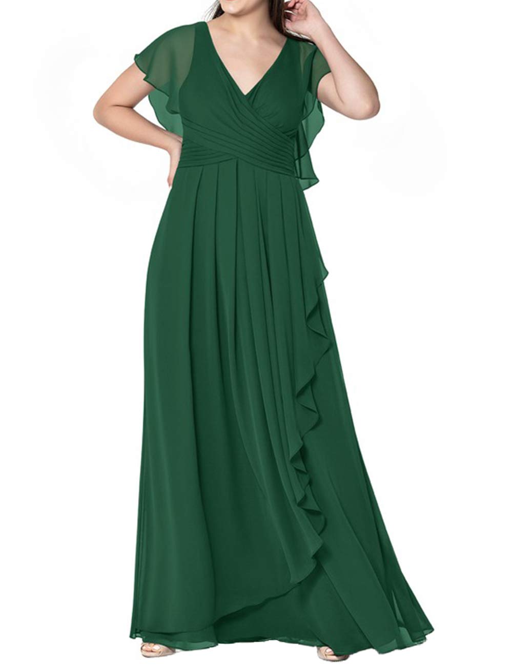 JAEDEN Elegant Long Chiffon Bridesmaid Dresses - Sleeveless Formal Evening Gowns for Women | Perfect for Prom, Weddings & Special Occasions