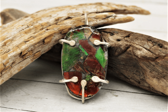 Natural Ammolite Pendant Necklace - Genuine Iridescent Fossil Jewelry for Women - Perfect for Gifts, Parties & Special Occasions